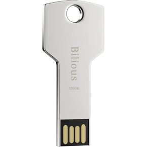 Bilious USB Keychain Flash Drive 2PCS 64GB, Metal Style Thumb Drive Portable USB 2.0 Memory Stick, Waterproof Jump Pen Drive for Storage and Backup