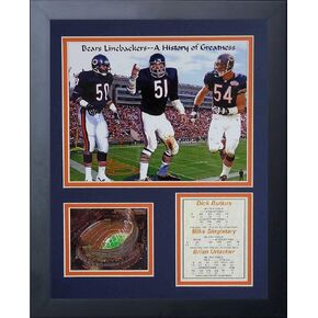 Legends Never Die Chicago Bears Monsters of the Midway Framed Photo Collage, 11x14-Inch, (11456U)