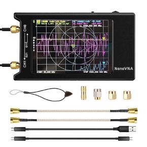 NanoVNA-H4 Vector Network Analyzer 10KHz-1.5GHz Shortwave MF HF VHF UHF Antenna Analyzer Measuring S Parameters, Voltage Standing Wave Ratio, Phase, Delay, Smith Chart with 4" LCD Touch Screen