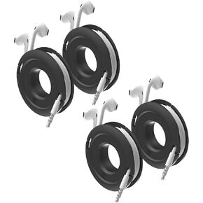 Side Winder Mini and Max Headphone, Earbud and Charging Cable Winder and Organizer Perfect for Wrapping Earbuds and Cords for Travel and Organization 4-Pack (Black, Max)