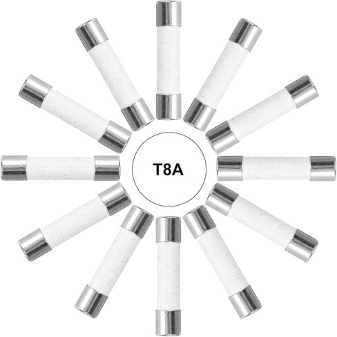 MECCANIXITY 10Pcs 5x20mm Ceramic Fuse 250V Slow Blow Ceramic Fuses Miniature Fuses for LCD TV (T12A) in Saudi Arabia