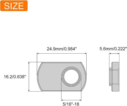 uxcell Slide in T-Nut with Offset Thread, 20Pcs 5/16"-18 304 Stainless Steel T Nuts for T Track Extrusions in Saudi Arabia