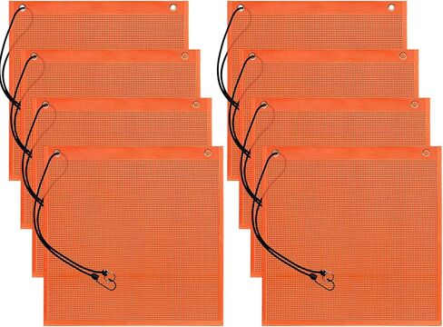 8 قطع أعلام أمان مقاس 18 × 18 بوصة، علم تحذير كبير الحجم مزود بحلقات وحبل بنجي، علم أحمر شبكي مقاوم للطقس لأحمال الشاحنات والسيارات ومقطورة القارب in Kuwait