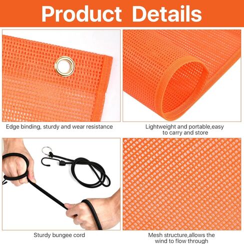 8 قطع أعلام أمان مقاس 18 × 18 بوصة، علم تحذير كبير الحجم مزود بحلقات وحبل بنجي، علم أحمر شبكي مقاوم للطقس لأحمال الشاحنات والسيارات ومقطورة القارب in Kuwait