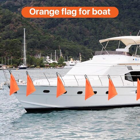 8 قطع أعلام أمان مقاس 18 × 18 بوصة، علم تحذير كبير الحجم مزود بحلقات وحبل بنجي، علم أحمر شبكي مقاوم للطقس لأحمال الشاحنات والسيارات ومقطورة القارب in Kuwait