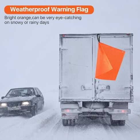 8 قطع أعلام أمان مقاس 18 × 18 بوصة، علم تحذير كبير الحجم مزود بحلقات وحبل بنجي، علم أحمر شبكي مقاوم للطقس لأحمال الشاحنات والسيارات ومقطورة القارب in Kuwait