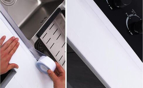 شريط السد من Hefei، شريط السد المقاوم للماء، شريط السد الشفاف من مادة PVC لحوض الاستحمام وحوض المطبخ والمرحاض وحافة الجدار طراز F (1.96 بوصة × "125") in Kuwait