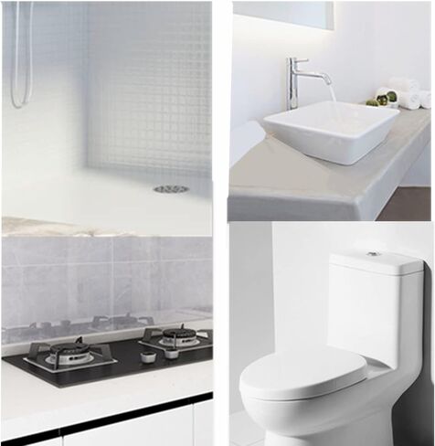 شريط السد من Hefei، شريط السد المقاوم للماء، شريط السد الشفاف من مادة PVC لحوض الاستحمام وحوض المطبخ والمرحاض وحافة الجدار طراز F (1.96 بوصة × "125") in Kuwait