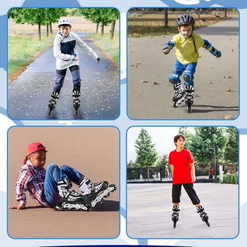 Kids Inline Skates for Boys and Girls, 4 Size Adjustable Inline Skates with All Light Up Wheels for Toddler Kids Beginner Outdoor Indoor Sport in Saudi Arabia
