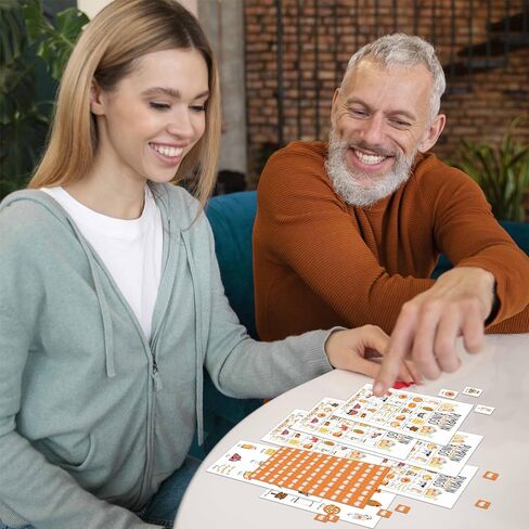 Fall Pumpkin Bingo Card Game, Autumn Bingo Game for Adults, Thanksgiving Party Supplies, Favors, Decorations, Thanksgiving Gift, Thanksgiving Party Games, 24 Players Bingo Game, D01 in Saudi Arabia