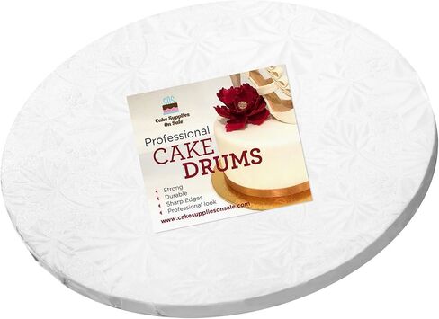 6 inch White Round Sturdy Cake Board Drums for Displaying Cakes, 1/2 inch Thick, (1-Pack) in Saudi Arabia