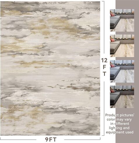 AMOAMI-Modern Abstract 5x7 Area Rug Neutral Rug -Washable Rugs Non Slip Rugs for Living Room Bedroom Office Dining Room Bedside-Multi Blue Area Rug 5 X 7 Carpet (Blue & Grey, 5ft X7ft) in Kuwait