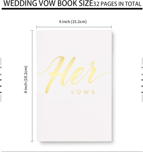 Vow Books for Wedding, Wedding Vow Books His and Hers, Bridal Shower Gifts, Wedding Keepsake Wedding Journal Notebook, 32 Lined Pages,4 x 6 inches (Gold) in Saudi Arabia