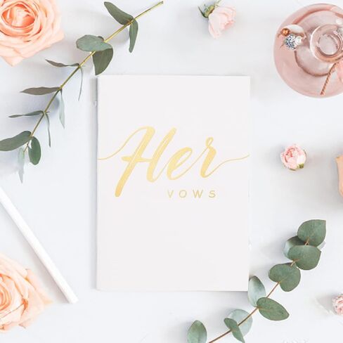 Vow Books for Wedding, Wedding Vow Books His and Hers, Bridal Shower Gifts, Wedding Keepsake Wedding Journal Notebook, 32 Lined Pages,4 x 6 inches (Gold) in Saudi Arabia
