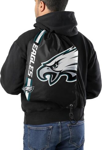 حقيبة ظهر FOCO Philadelphia Eagles NFL ذات لون بديل وشعار كبير برباط - أسود in Saudi Arabia