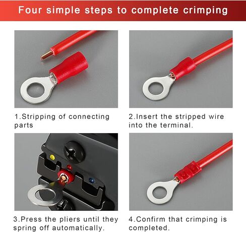 200Pcs #8 Ring Terminals,AWG 22-16 Insulated Electrical Crimp Terminals,O-Type Crimp Connector Wire Lugs Battery Cable Terminal Kit(200Black) in Saudi Arabia