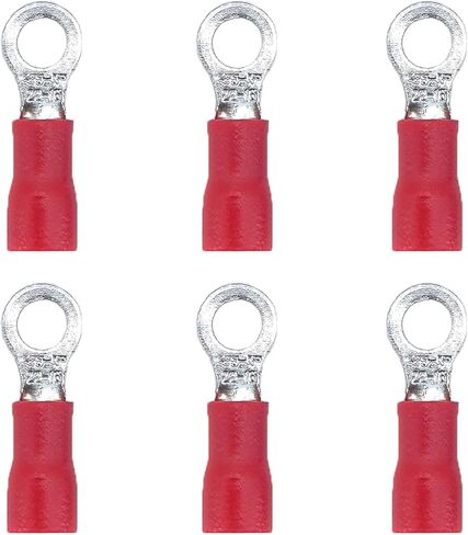 200Pcs #8 Ring Terminals,AWG 22-16 Insulated Electrical Crimp Terminals,O-Type Crimp Connector Wire Lugs Battery Cable Terminal Kit(200Black) in Saudi Arabia