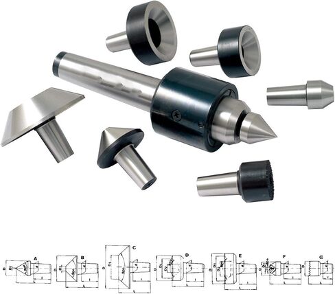 HHIP 3900-5055 MT5 7 Piece Interchangeable Bull Nose Live Center Set in Saudi Arabia
