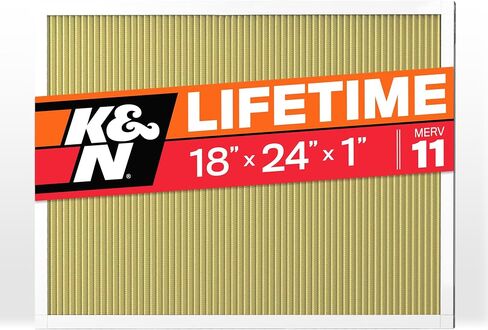 فلتر هواء فرن HVAC 18X24X1 من K&N، يدوم مدى الحياة، قابل للغسل، Merv 8، آخر فلتر HVAC سوف تشتريه على الإطلاق، يتنفس بأمان في المنزل أو في المكتب، HVC-8-11824 in Saudi Arabia