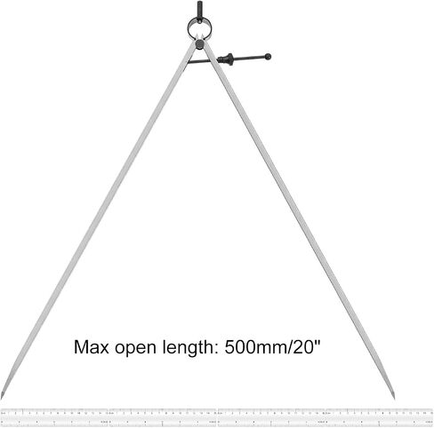 Spring Joint Caliper - [20 Inch] Carbon Steel Adjustable Spring Divider Caliper with Solid Nut for Metalworking Drawing Use, Hardened Points in Saudi Arabia