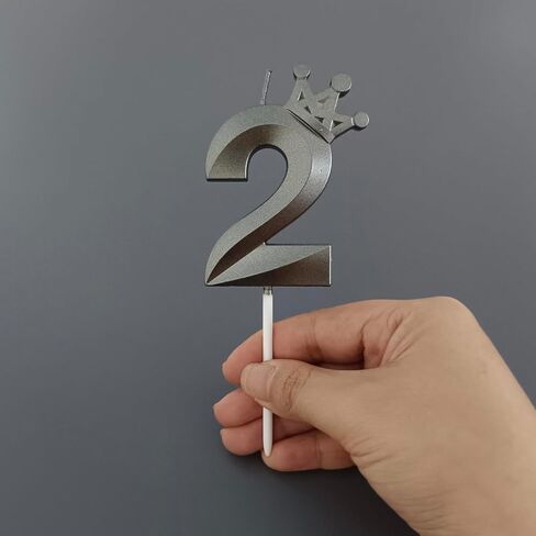 شمعة عيد ميلاد رقم 3 بتصميم تاج ثلاثي الأبعاد لتزيين الكيك لمدة ثلاث سنوات وشموع عيد ميلاد سعيد والذكرى السنوية (تاج-3، أسود) in Kuwait