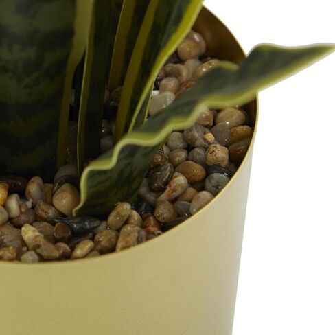 Deco 79 The Novogratz Faux Foliage Snake Artificial Plant with Realistic Leaves and Gold Porcelain Pot, 13" x 11" x 20", Green in Saudi Arabia