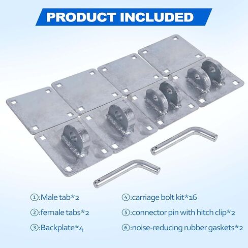 مجموعة موصلات وصلة مجلفنة عائمة شديدة التحمل (عبوة من قطعتين)، 5 بوصة × 5 بوصة × 1/4 بوصة، تتضمن 4 لوحات خلفية للتركيب in Kuwait