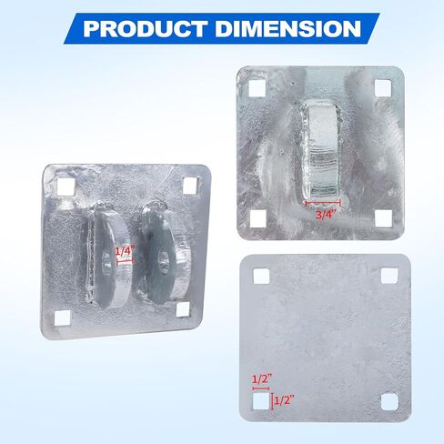 مجموعة موصلات وصلة مجلفنة عائمة شديدة التحمل (عبوة من قطعتين)، 5 بوصة × 5 بوصة × 1/4 بوصة، تتضمن 4 لوحات خلفية للتركيب in Kuwait