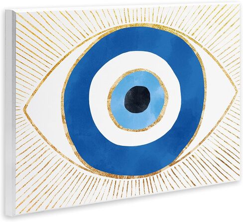 Stupell Industries Evil Eye Shape Striped Mati Symbol Wood Wall Art, Design by Ziwei Li, Wall Plaque, 15 x 10 in Saudi Arabia