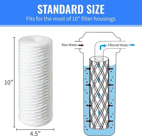 CFS COMPLETE FILTRATION SERVICES EST.2006 Compatible Replacement for PC40 & 10" Housing Models. 5 Micron Sediment Replacement Filter by CFS (Pack of 2) in Saudi Arabia