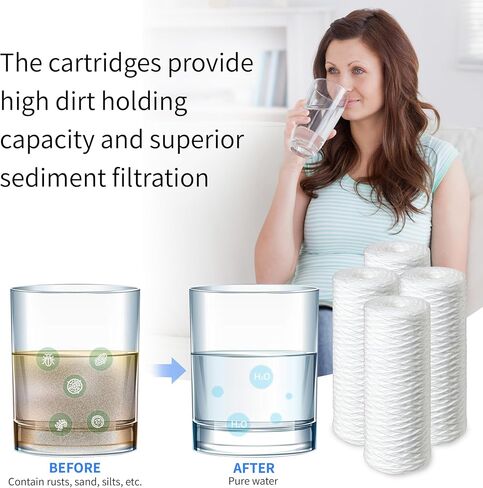 CFS COMPLETE FILTRATION SERVICES EST.2006 Compatible Replacement for PC40 & 10" Housing Models. 5 Micron Sediment Replacement Filter by CFS (Pack of 2) in Saudi Arabia