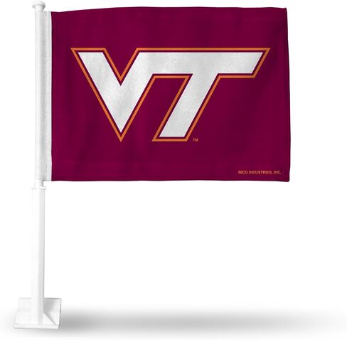 علم سيارة Rico Industries NCAA Virginia Tech Hokies قياسي مزدوج الجوانب - 40.64 سم × 48.26 سم - عمود قوي يتم تثبيته على السيارة/الشاحنة/السيارات in Saudi Arabia