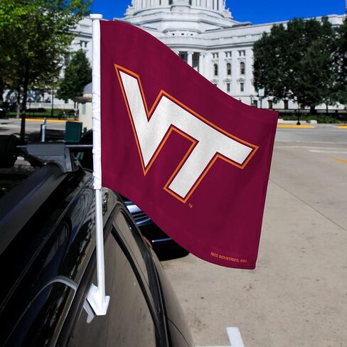 علم سيارة Rico Industries NCAA Virginia Tech Hokies قياسي مزدوج الجوانب - 40.64 سم × 48.26 سم - عمود قوي يتم تثبيته على السيارة/الشاحنة/السيارات in Saudi Arabia