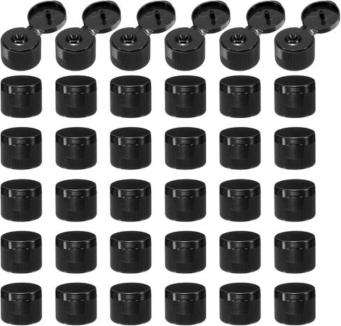 uxcell 36pcs 24/410 Flips Top Caps For Bottles, Replacement Plastic Reusable Non-Spill Bottle Lid for Squeeze Bottles, Refillable Bottles, Plastic, Empty, Shampoo Bottles, Black in Saudi Arabia