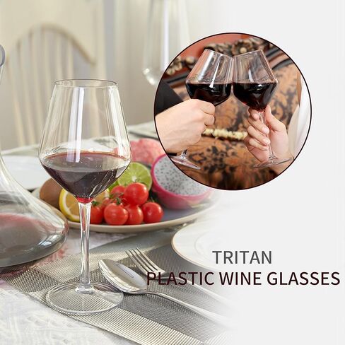 MICHLEY Unbreakable Stemmed Wine Glass 100% Tritan Plastic Dishwasher available Glassware 15 oz, Set of 2 in Kuwait