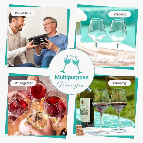 MICHLEY Unbreakable Stemmed Wine Glass 100% Tritan Plastic Dishwasher available Glassware 15 oz, Set of 2 in Kuwait