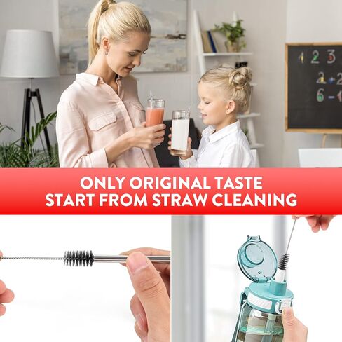 KITWARE Drinking Straw Cleaner Brush, Muti-Color Straw Brush, Extra Long Small Pipe Cleaner, Cleaning Brush Set of 10-Piece, Cleaning Brush with Durable Nylon Bristles in Saudi Arabia