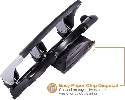 Bostitch Office EZ Squeeze Heavy Duty 3 Hole Punch, 40-Sheet Capacity, Use Less Force, Perfect for Home Office School Supplies, Sleek Design, Silver in Saudi Arabia