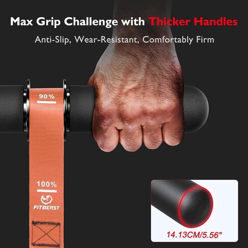 FitBeast Forearm Strengthener & Wrist Roller with Thickened Handle, Forearm Exerciser with Adjustable Nylon Strap, 220lbs Capacity - Ideal for Wrist, Forearm, Grip, and Arm Workouts, Grip Strength Trainer in Saudi Arabia