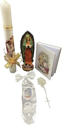 Lito First Communion Candle Set for Boys- White Candle Set Kit for Holy 1st Communion with Figurine - Spanish in Saudi Arabia