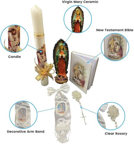 Lito First Communion Candle Set for Boys- White Candle Set Kit for Holy 1st Communion with Figurine - Spanish in Saudi Arabia