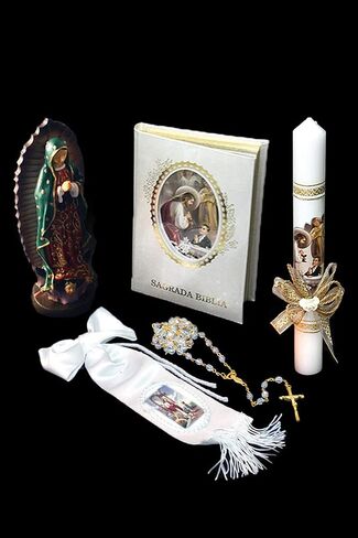 Lito First Communion Candle Set for Boys- White Candle Set Kit for Holy 1st Communion with Figurine - Spanish in Saudi Arabia