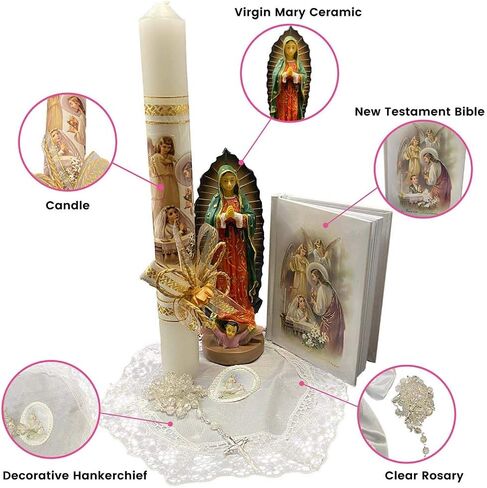 Lito First Communion Candle Set for Boys- White Candle Set Kit for Holy 1st Communion with Figurine - Spanish in Saudi Arabia