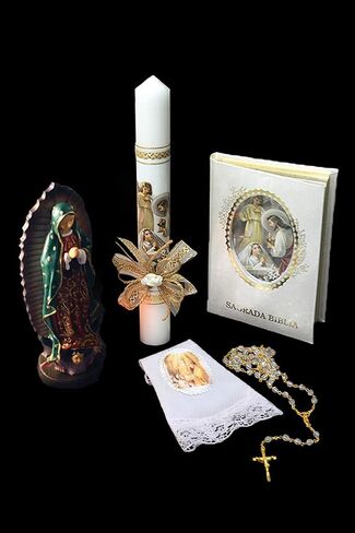 Lito First Communion Candle Set for Boys- White Candle Set Kit for Holy 1st Communion with Figurine - Spanish in Saudi Arabia