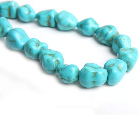 Wixine 2Pcs Blue Turquoise Gemstone 12mm Freeform Nugget Spacer Loose Beads in Saudi Arabia