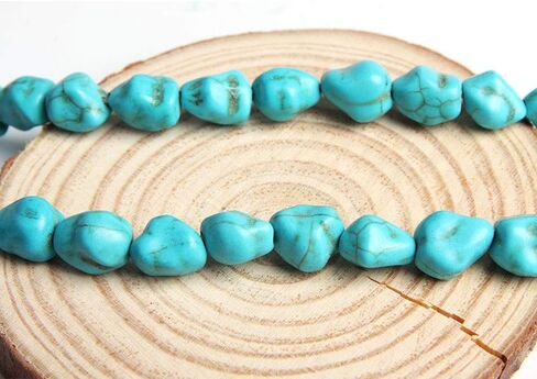 Wixine 2Pcs Blue Turquoise Gemstone 12mm Freeform Nugget Spacer Loose Beads in Saudi Arabia
