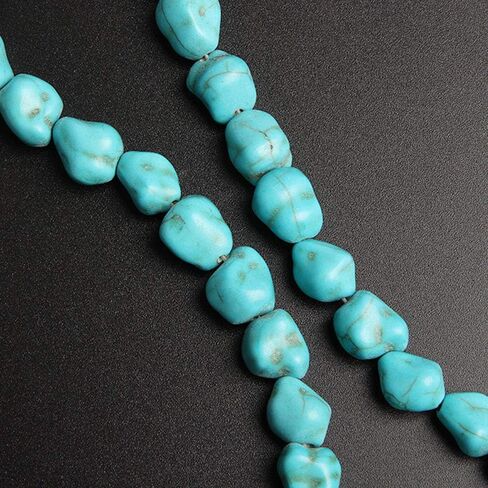 Wixine 2Pcs Blue Turquoise Gemstone 12mm Freeform Nugget Spacer Loose Beads in Saudi Arabia