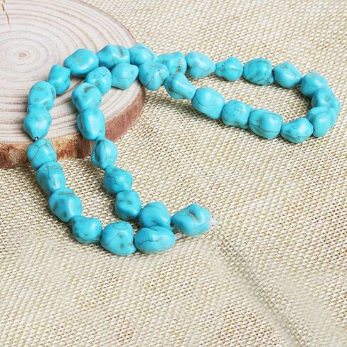 Wixine 2Pcs Blue Turquoise Gemstone 12mm Freeform Nugget Spacer Loose Beads in Saudi Arabia