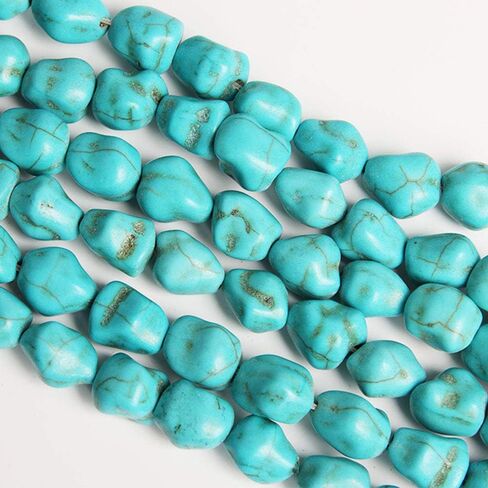 Wixine 2Pcs Blue Turquoise Gemstone 12mm Freeform Nugget Spacer Loose Beads in Saudi Arabia