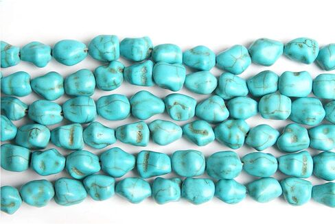 Wixine 2Pcs Blue Turquoise Gemstone 12mm Freeform Nugget Spacer Loose Beads in Saudi Arabia
